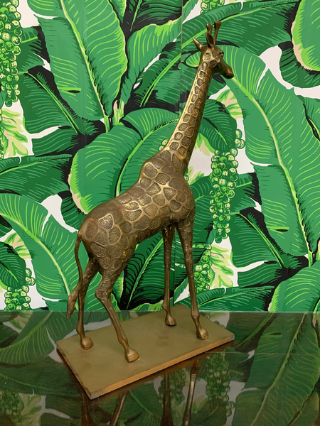 Brass Giraffe Figurine Sculpture