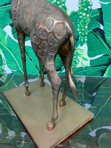 Brass Giraffe Figurine Sculpture