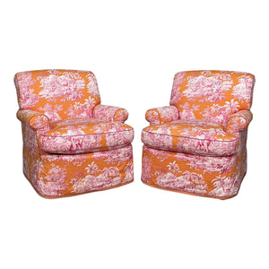Brunschwig and Fils Club Chairs, a Pair