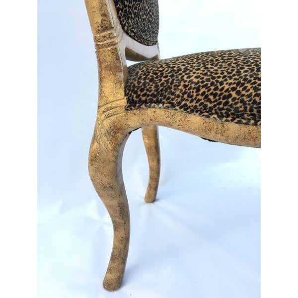 Set of 6 Leopard Print Art Deco Dining Chairs