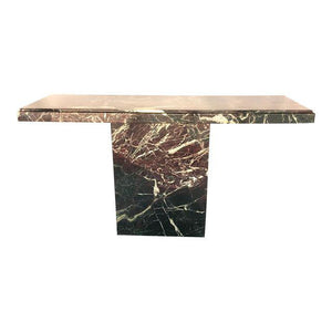 Marble Brutalist Pedestal Console Table