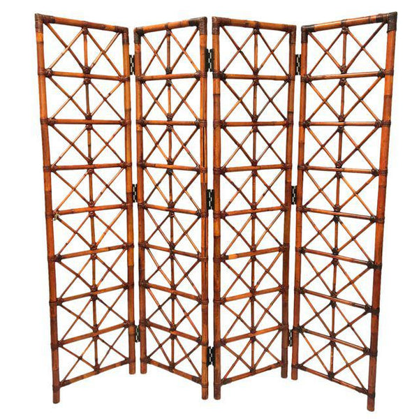 Bamboo Rattan Folding Room Divider