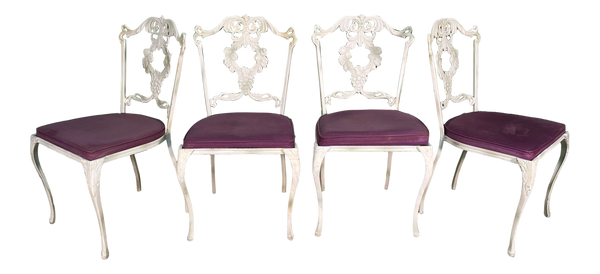 Cast Aluminum Garden Chairs by Molla of Italy, Set of 4