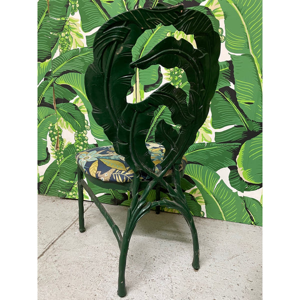 Cast Iron Sculptural Palm Leaf Dining Chairs, Set of 6 rear view