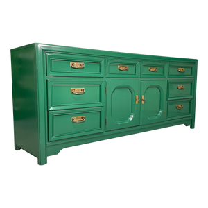 Chinoiserie 9-Drawer Dresser by Thomasville in Green Lacquer