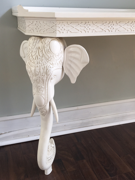 Gampel-Stoll Sculptural Carved Elephant Console Table