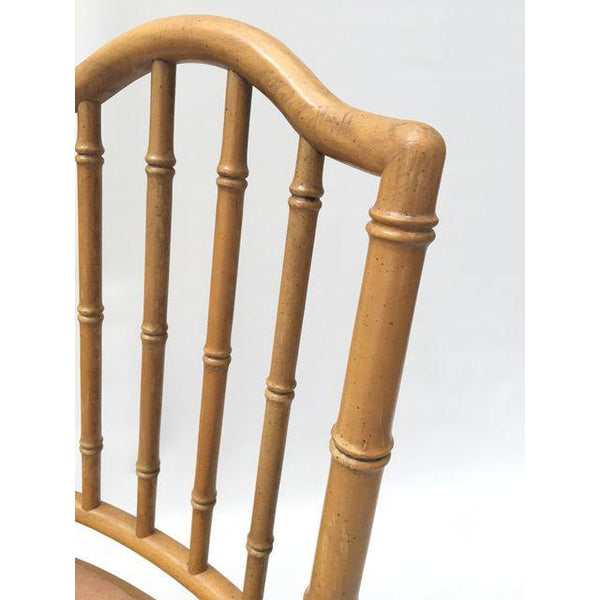 Set of 5 Hollywood Regency Faux Bamboo Dining Chairs