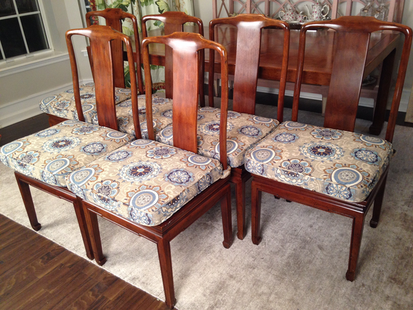 Set of 6 Henredon Asian Style Mahogany Dining Chairs