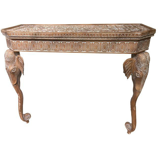 Gampel-Stoll Hand-Carved Elephant Console Table