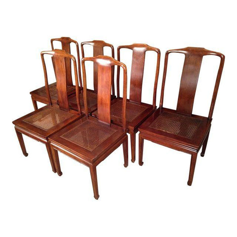 Set of 6 Henredon Asian Style Mahogany Dining Chairs