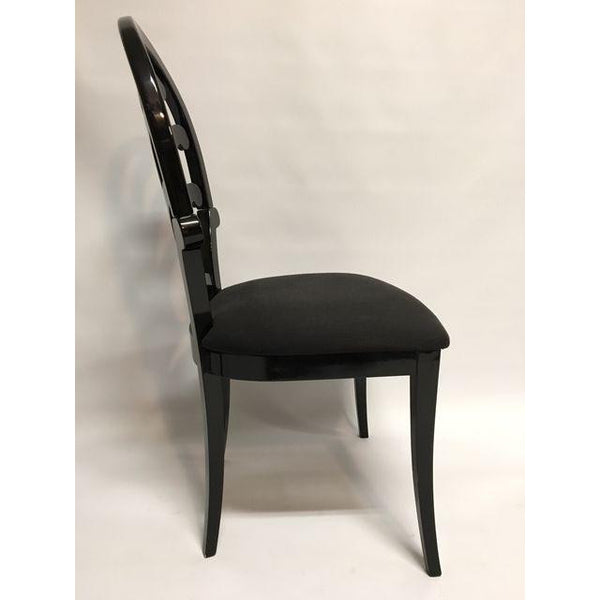 Set of 6 Ello Constantini Pietro Black Lacquered Dining Chairs