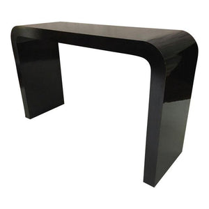Gloss Black Hollywood Regency Waterfall Console Table After Karl Springer