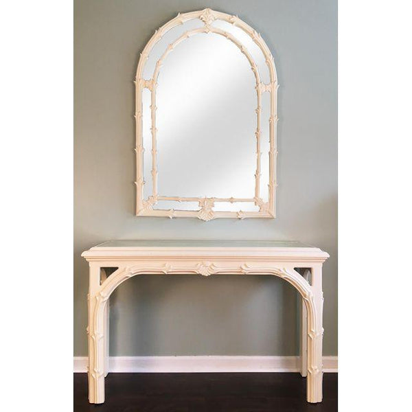 Hollywood Regency Roche-Style Gampel Stoll Console Table and Mirror