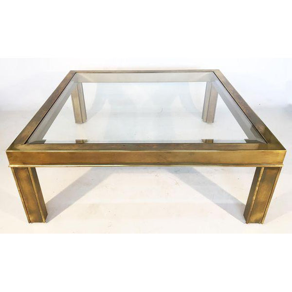 Mastercraft Brass and Glass Coffee Table