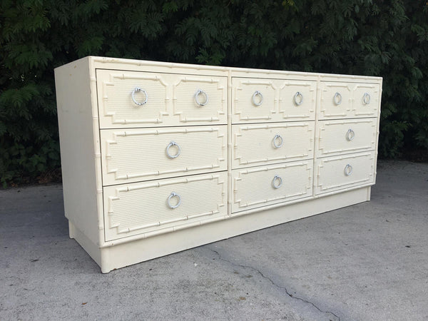 Faux Bamboo and Rattan 9-Drawer Dresser by Omega full view