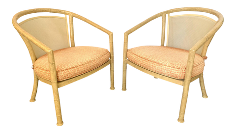 Faux Bamboo Metal Patio Chairs by Meadowcraft