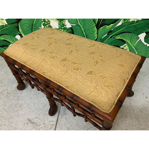 Faux Bamboo Pavilion Style Bench close up