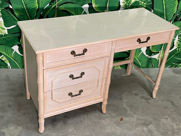Faux Bamboo Writing Desk Attributed to Ficks Reed
