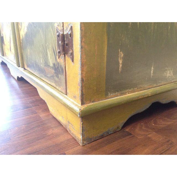 Artiero Brazil Hand-Painted Credenza base close up