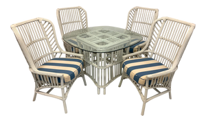 Ficks Reed Rattan Dining Set With 4 High Back Chairs and Table