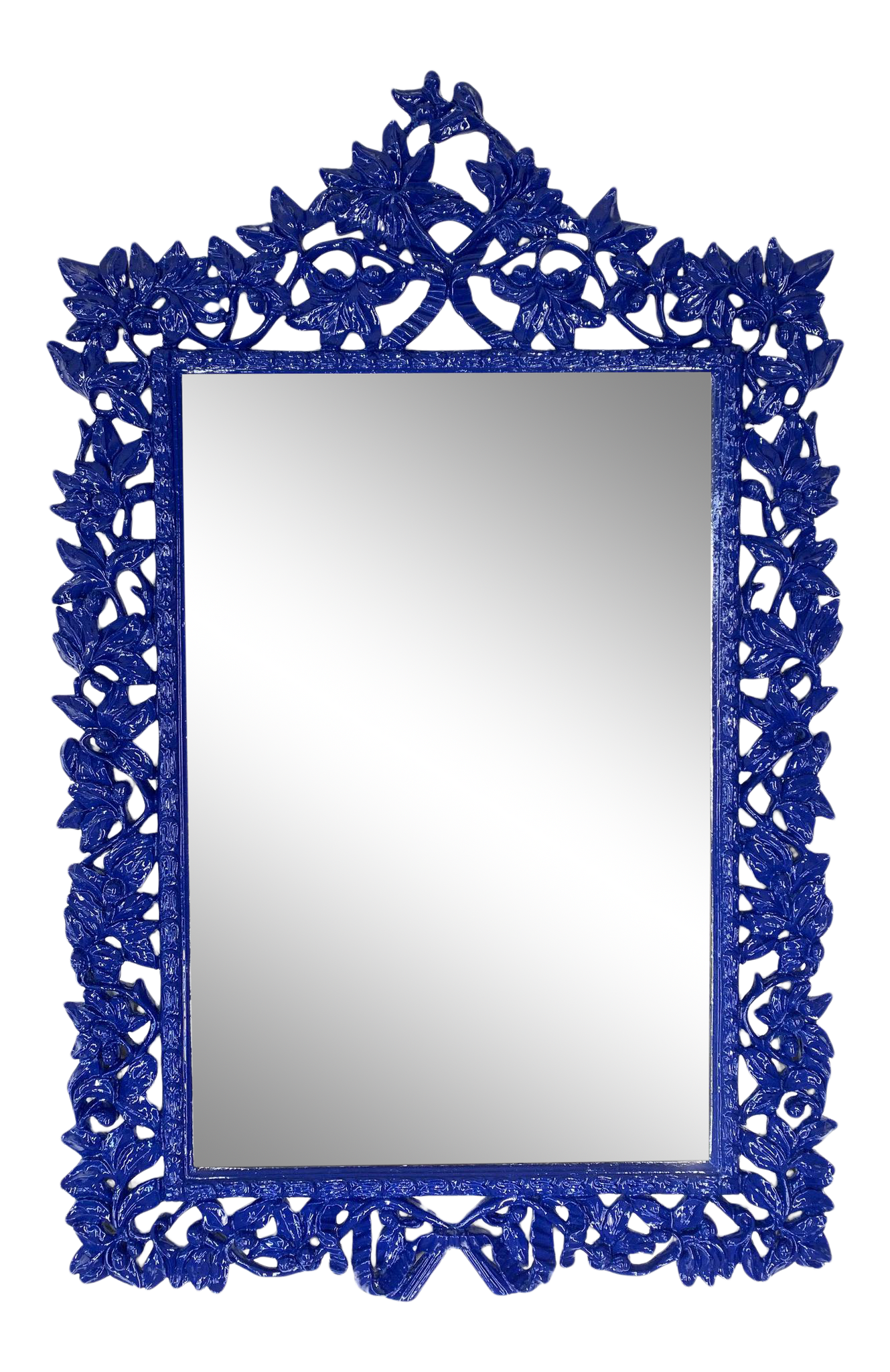 Hand Carved Floral Framed Mirror