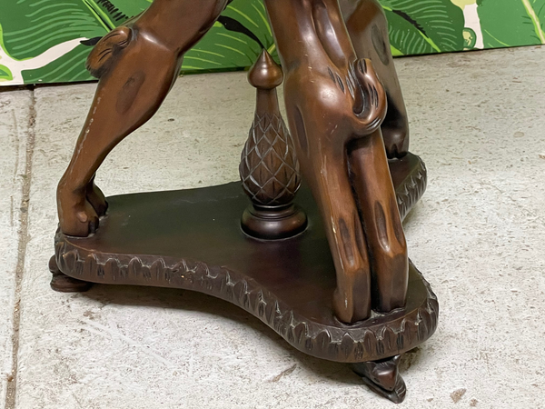 Hand Carved Sculptural Cat End Table