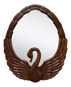 Hand Carved Swan Wall Mirror