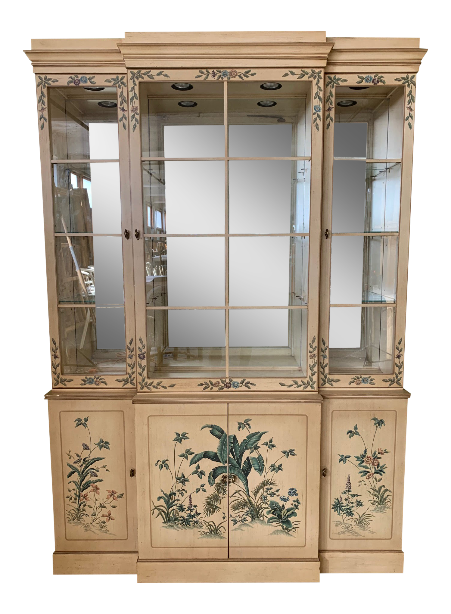 Hand Painted China Cabinet By Drexel