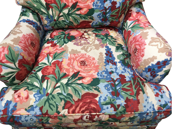 Pair of Henredon Floral Club Chairs