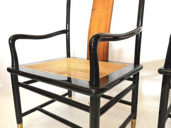Henredon Asian Chinoiserie Elan Koa Wood Dining chair arms