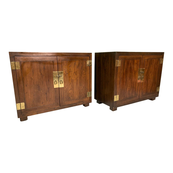 Henredon Double Door Cabinets or End Tables, Set of Two