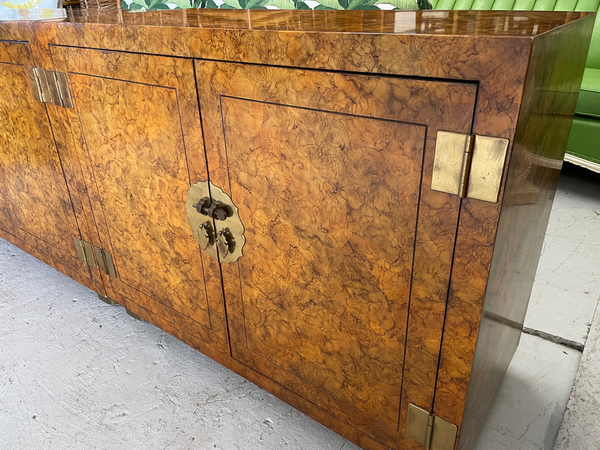 Henredon Lacquered Faux Tortoise Shell Patinated Cabinets, a Pair