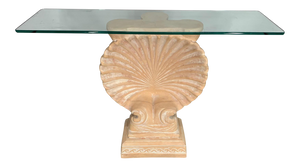 Hollywood Regency Shell Form Console Table After Edward Wormley