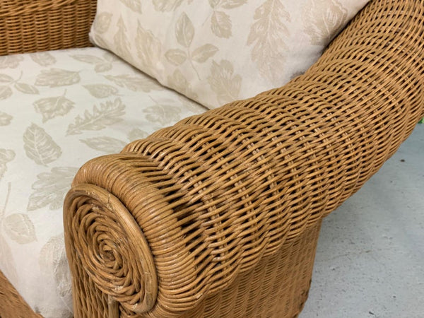 Wicker Club Chairs in the Style of Michael Taylor - a Pair