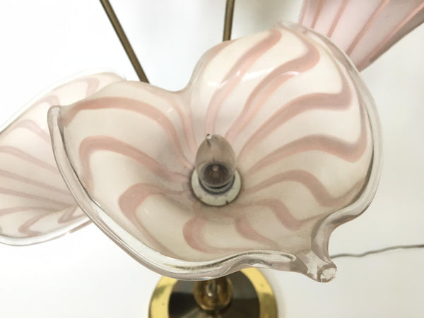 Italian Murano Handblown Calla Lilies Table Lamp top view