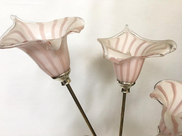 Italian Murano Handblown Calla Lilies Table Lamp flowers