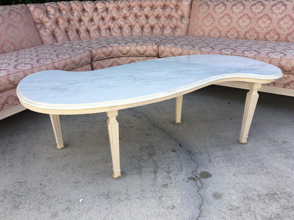 Italian Renaissance Style Marble Top Coffee Table front view