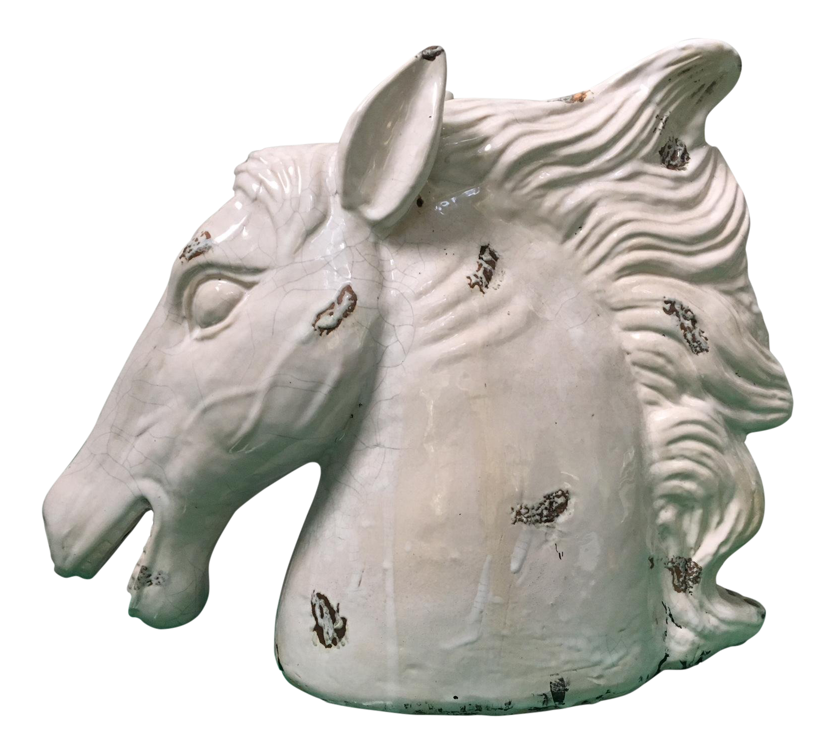 Hollywood Regency Ceramic Horse Head Sculpture