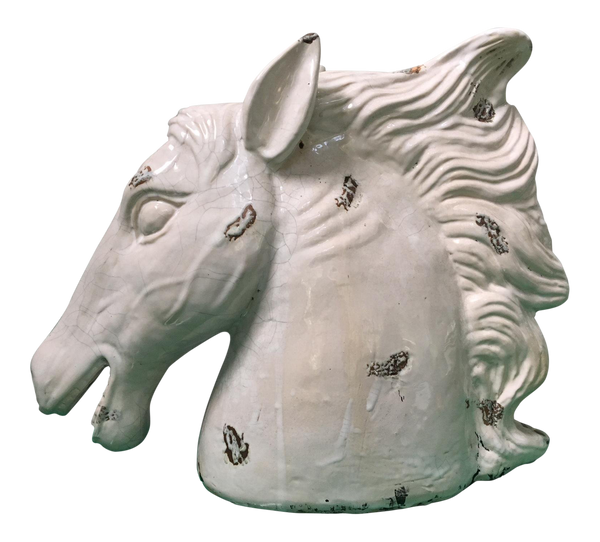 Hollywood Regency Ceramic Horse Head Sculpture