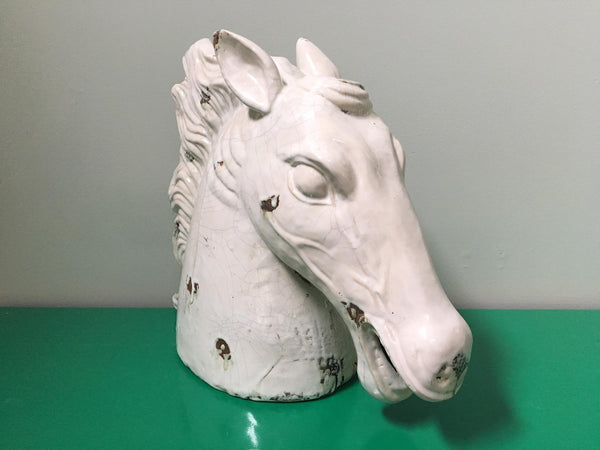 Large Hollywood Regency Ceramic Horse Head Sculpture