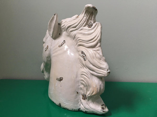 Large Hollywood Regency Ceramic Horse Head Sculpture