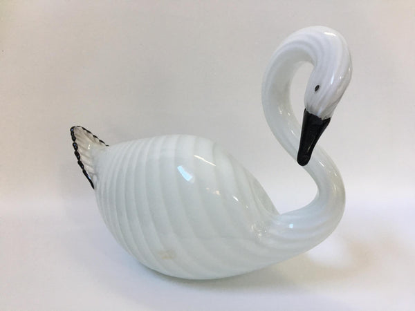 Large Murano Art Glass Swan Sculpture side view