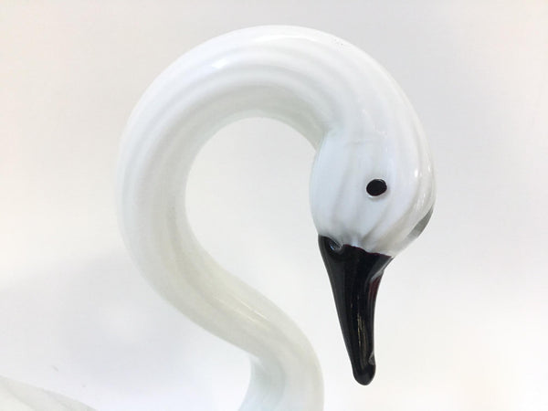 Large Murano Art Glass Swan Sculpture head view
