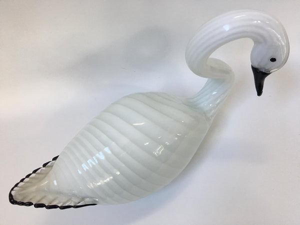 Large Murano Art Glass Swan Sculpture top view