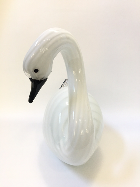 Large Murano Art Glass Swan Sculpture front view