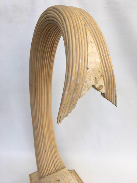 Large Sculptural Stone and Rattan Fish Sculpture by Maitland Smith