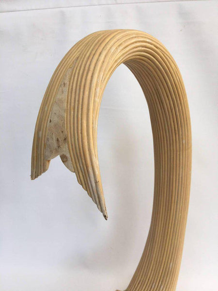 Large Sculptural Stone and Rattan Fish Sculpture by Maitland Smith