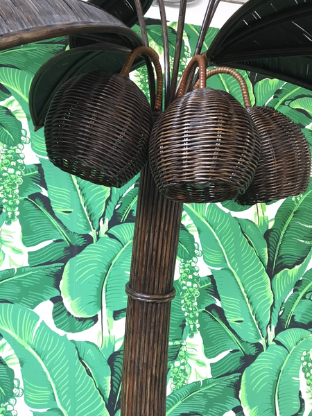 Mario Lopez Torres Rattan Palm Tree Floor Lamp