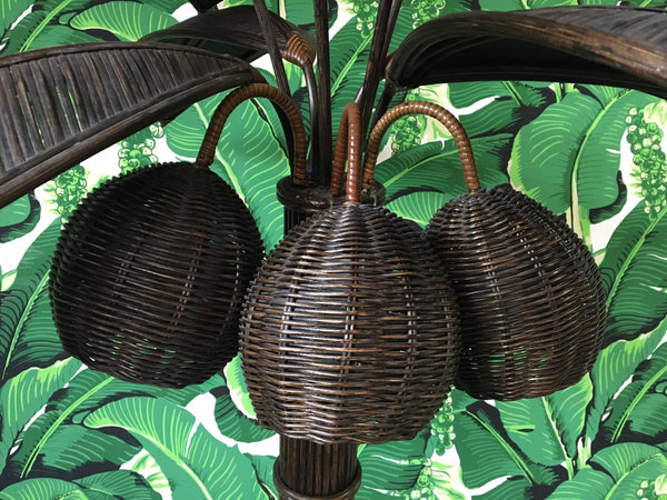 Mario Lopez Torres Rattan Palm Tree Floor Lamp