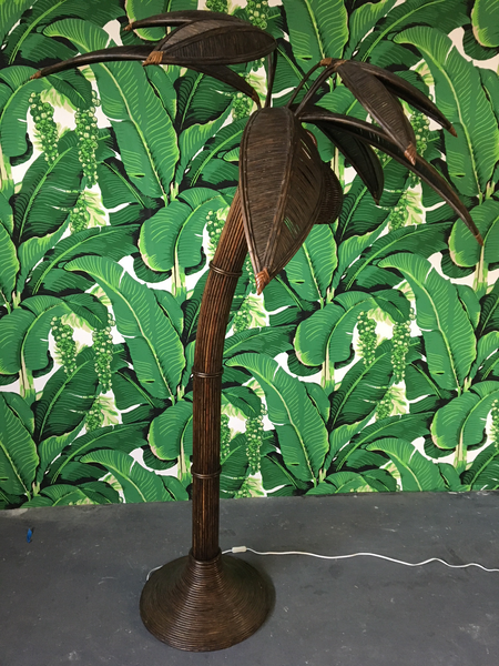 Mario Lopez Torres Rattan Palm Tree Floor Lamp